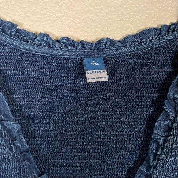 NWT Old Navy Smocked Chambray Fit & Flare Midi Dress Medium Tall - Picture 7 of 8